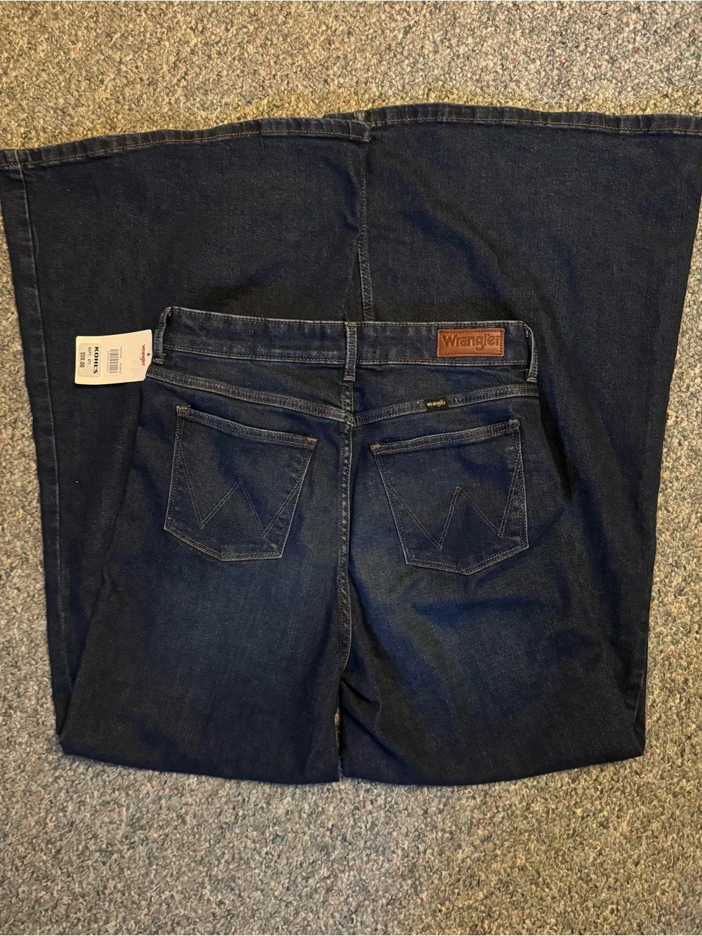 Wrangler Women’s Dark Blue High-Rise Wide Leg Jeans - Picture 2 of 3